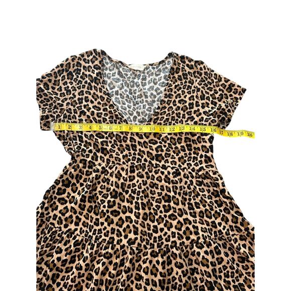 Altar’d State- Mini Dress- Medium - cheetah leopard print ruffle dress- tunic - Picture 6 of 9
